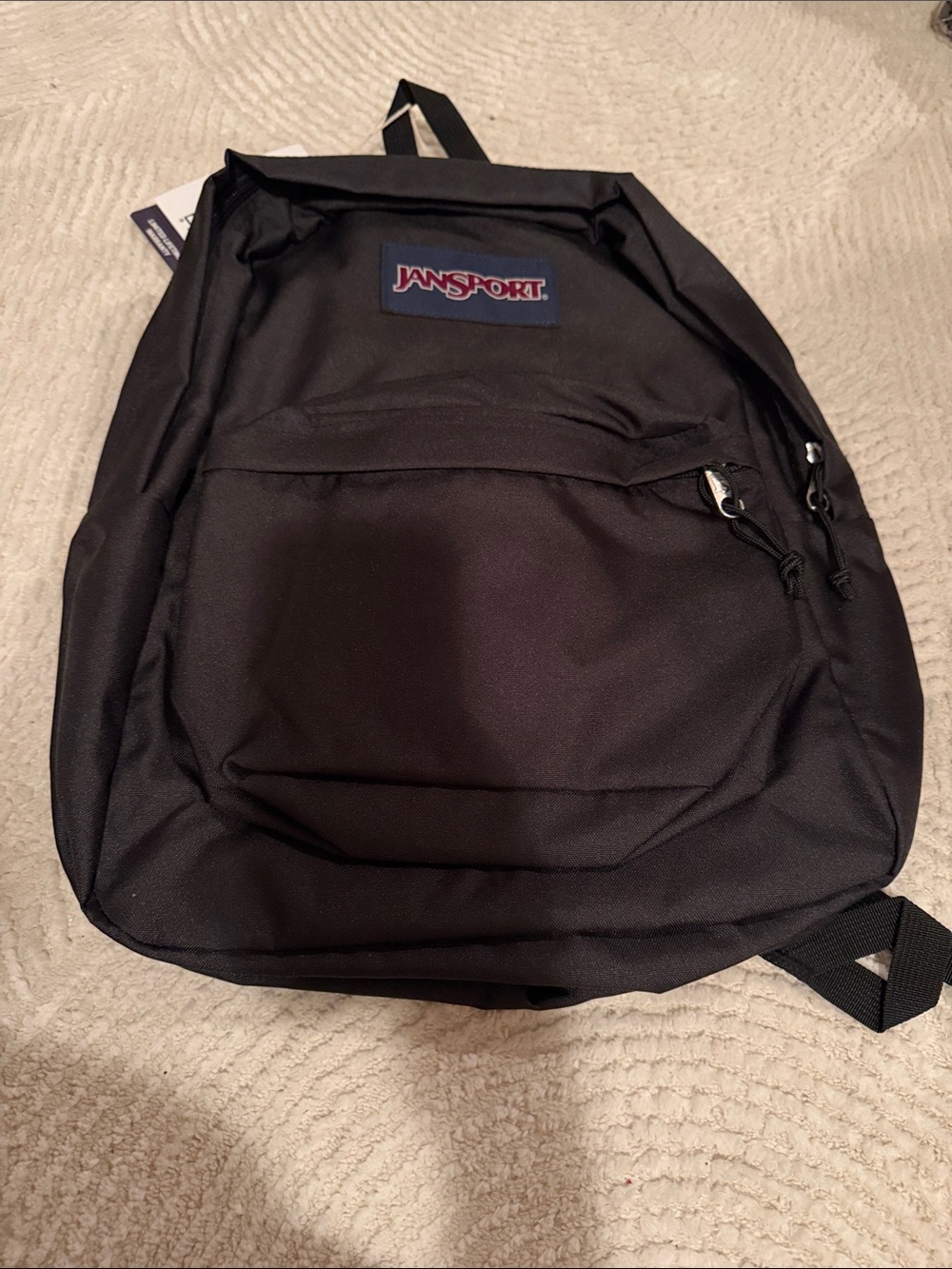Jansport Black Classic Backpack with Front Zip Pocket